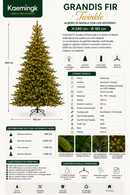 Kaemingk | Albero di Natale Grandis Fir Twinkle con 5200 LED - H. 240 cm Luce Bianca Calda