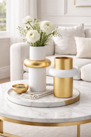 Fade Maison | Vaso Cilindrico Gabrielle Oro e Bianco