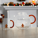 WD Lifestyle| Brocca in vetro borosilicato con decoro Natale