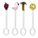 Set 4 cucchiaini da caffè con decoro estivo in vetro soffiato colorato WD Lifestyle