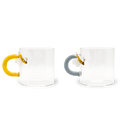 Set 2 pz. tazzine da caffè in borosilicato con decori e manico colorato Monterey WD Lifestyle