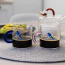 Set 2 pz. tazzine da caffè in borosilicato con decori e manico colorato Monterey WD Lifestyle