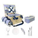 WD Lifestyle | Set Cestino Da Picnic In Vimini Bianco Per 4 Persone