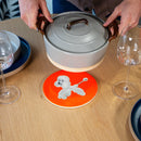 WD Lifestyle | Sottopentola in ceramica con decoro personalizzato Mykonos Line