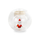 WD Lifestyle | Porta tealight in vetro borosilicato con decorazione Natalizia