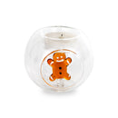 WD Lifestyle | Porta tealight in vetro borosilicato con decorazione Natalizia