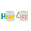 WD Lifestyle | Set 2 tazzine caffè in stoneware con scritta