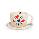 WD Lifestyle | Set 2 tazzine 100ml in stoneware con scritta e piattino