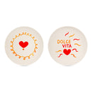 WD Lifestyle | Set 2 piattini Ø 21 cm in stoneware con scritta