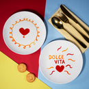 WD Lifestyle | Set 2 piattini Ø 21 cm in stoneware con scritta