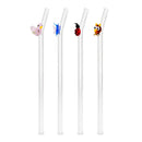 WD Lifestyle | Set 4 cannucce in vetro con decoro e scovolino