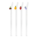 WD Lifestyle | Set 4 cannucce in vetro con decoro e scovolino