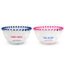 WD Lifestyle | Set 2 ciotole 500 ml in vetro con scritta colorata