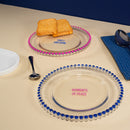 WD Lifestyle | Set 2 piattini dessert in vetro Ø 19,5 cm con scritta colorata