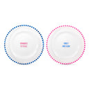 WD Lifestyle | Set 2 piattini dessert in vetro Ø 19,5 cm con scritta colorata