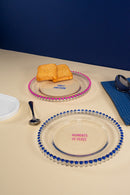 WD Lifestyle | Set 2 piattini dessert in vetro Ø 19,5 cm con scritta colorata