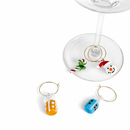 WD Lifestyle | Set 6 Anellini Segnaposto Natalizi in Vetro Colorato