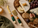 WD Lifestyle | Set 2 Coltellini da Formaggio in Acciaio con Manico in Resina Natalizio
