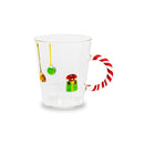 WD Lifestyle | Tazza in Vetro Borosilicato 425 ml con Manico Candy Cane – Collezione Natale