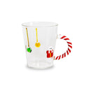 WD Lifestyle | Tazza in Vetro Borosilicato 425 ml con Manico Candy Cane – Collezione Natale