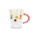 WD Lifestyle | Tazza in Vetro Borosilicato 425 ml con Manico Candy Cane – Collezione Natale