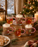 WD Lifestyle | Tazza in Vetro Borosilicato 425 ml con Manico Candy Cane – Collezione Natale