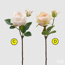 EDG Enzo De Gasperi | Fiore Artificiale Rosa con Bocciolo e Foglie