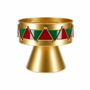Timstor | Alzate Natalizie in Metallo Oro con Decoro Rosso e Verde