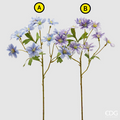 EDG Enzo De Gasperi Anemone Ramo Con Foglie, azzurro e lavanda