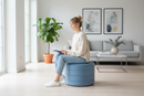 Pouf Mod. Apollo in Velluto Azzurro