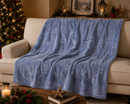 Kaemingk | Coperta Natalizia con Renne e Fiocchi di Neve