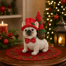 EDG Enzo De Gasperi | Decoro Natalizio Cane Bulldog con Pino