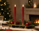 Kaemingk | Set 2 Candele LED Dinner Candle Glitter Effetto Fiamma Realistica