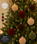 Kaemingk | Set 4 Palline Natalizie - Finitura Floccata effetto velluto