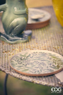 Piatto piano Feng Flor in ceramica decorato Ø 22 cm EDG Enzo De Gasperi