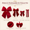 EDG Enzo De Gasperi | Fiocco Natalizio Borgogna in Velluto – 4 Dimensioni