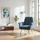 Fade | Poltrona Eva-Living in Metallo e Tessuto Soft Touch