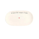 Simple Day | Piatto Ovale Fondo in Gres "Le Buone Idee Vengono a Tavola" 23 × 12,5 cm