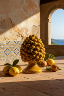 Verus Caltagirone Pigna Siciliana in Ceramica Senape