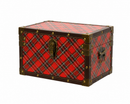 Kaemingk | Scatola Portaoggetti Stile Baule con Stampa Tartan Rosso