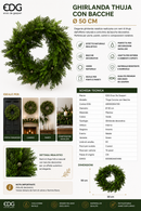 EDG Enzo De Gasperi | Ghirlanda Thuja con Bacche Natale Ø 50 cm.