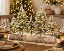 Kaemingk | Base Natalizia con Alberi Innevati e Micro LED – Luce Bianco Caldo