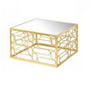 Tavolino Wall Oro con Piano Specchio Fade Maison