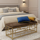 Panca in Metallo e Velluto Keope Fade Maison