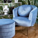 Pouf Mod. Apollo in Velluto Azzurro